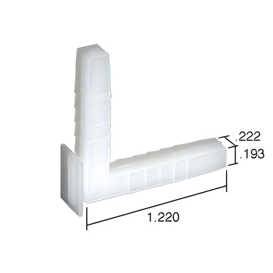 CK230B molded nylon storm window corner key, L-shaped 1.220" leg, .222" width, bulk pack of 100