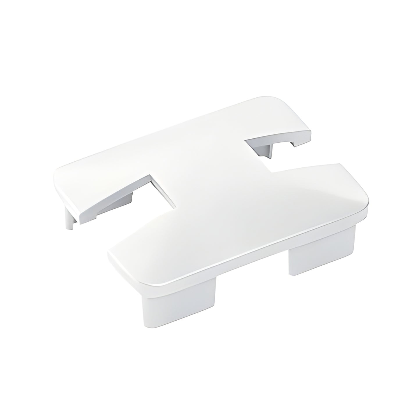 Sky White aluminum notched rectangular post top cap for glass windscreen, SKU NC1CW