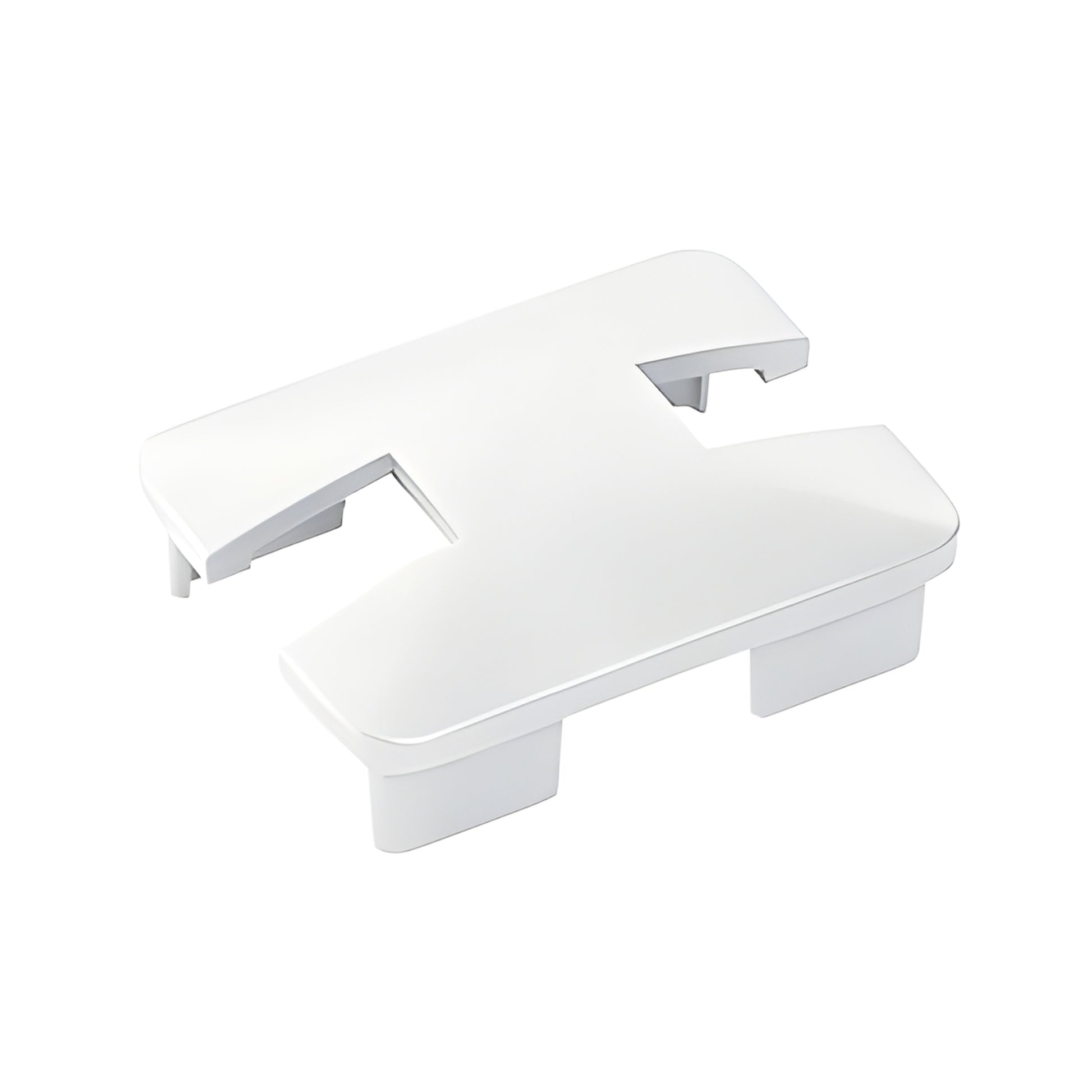 Sky White aluminum notched rectangular post top cap for glass windscreen, SKU NC1CW