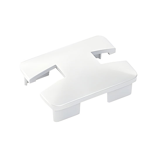 Sky White aluminum notched rectangular post top cap for glass windscreen, SKU NC1CW