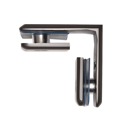 BGC90MGM matte gun metal beveled 90 glass-to-glass clamp for 3/8-1/2" glass (solid brass)