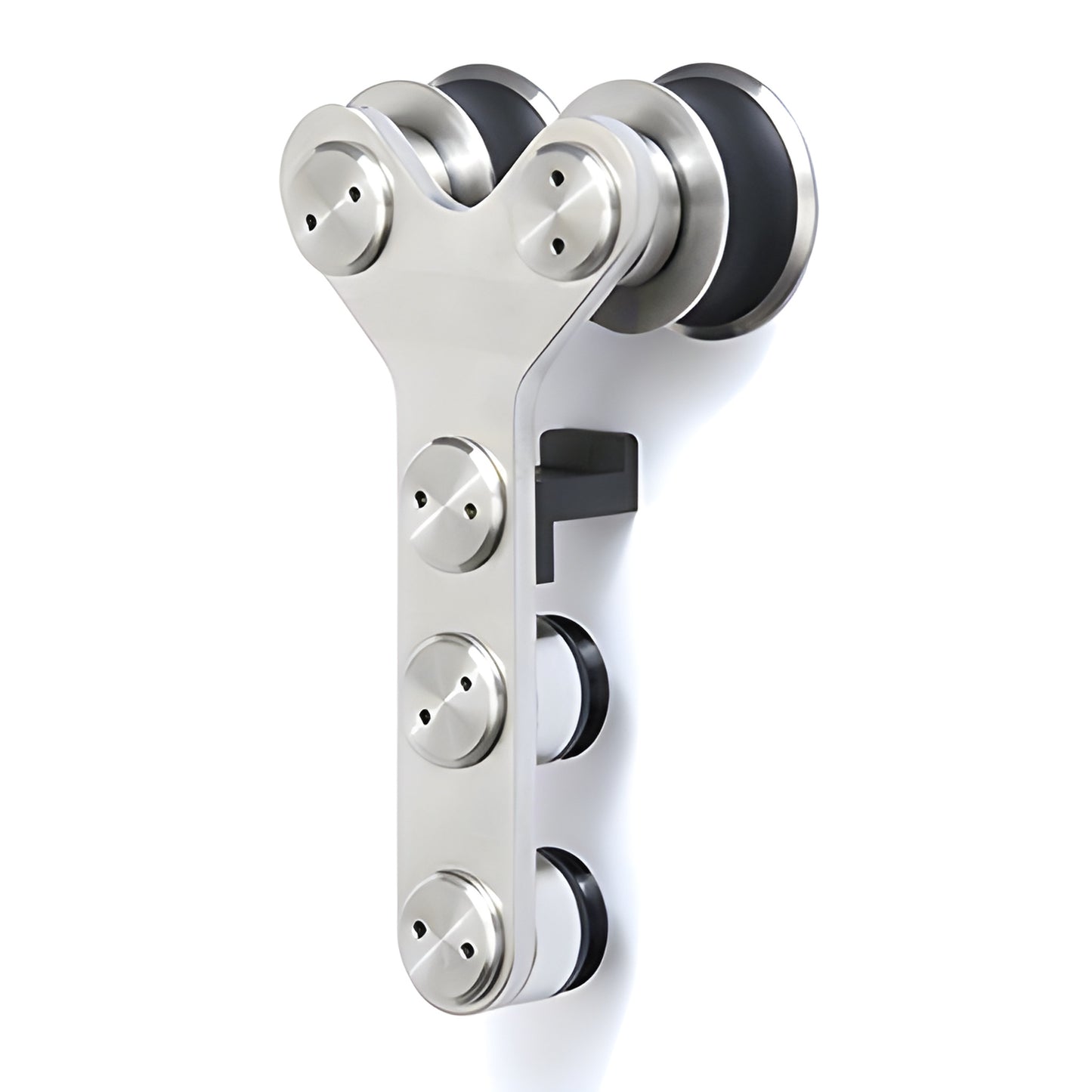 LS2400BS Laguna anti-lift top roller assembly, brushed stainless steel dual top wheels for sliding glass doors