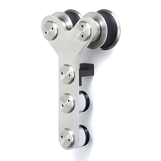 LS2400BS Laguna anti-lift top roller assembly, brushed stainless steel dual top wheels for sliding glass doors