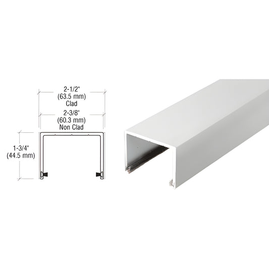CRL SD1TTSA satin anodized aluminum top track for bottom-rolling sliding doors, 120" length, 1-3/4" height.