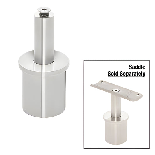 P7VFPS polished 316 stainless adjustable post cap for 1.5" Schedule 40 posts - vertical stem adjusts up to 3/4".