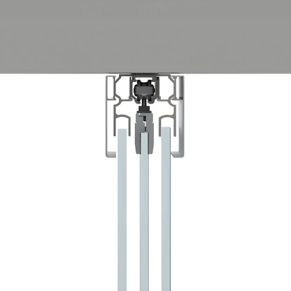 CRL502C satin-anodized ceiling-mounted track kit for top-hung tempered glass sliding doors (supports up to 176 lb)