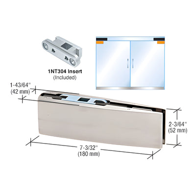 CRL Brushed Stainless Curved-Top Glass Door Patch Fitting with 1NT304