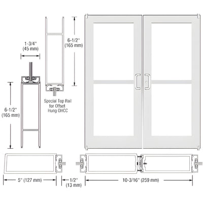 CRL-U.S. Aluminum Series 550 Custom Pair Offset Pivot Entrance Doors
