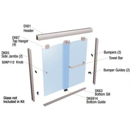 CRL Brushed Nickel Suite "EK" Shower Door Kit 60"x72" - Sleek, Modern Bathroom Upgrade