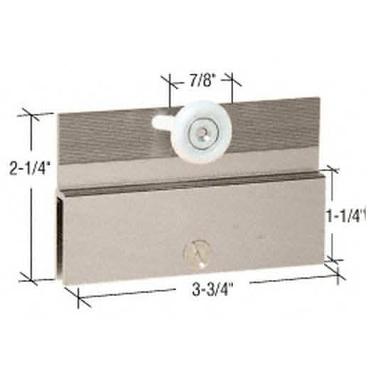 CRL Brushed Nickel Top Hanger Bracket for 1/4" CK/DK Cottage Series Sliders - Sleek Design