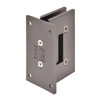 CRL Vienna brass shower door hinge, matte gun metal finish, full back plate, fits 3/8-1/2 glass (SKU V1E037MGM)