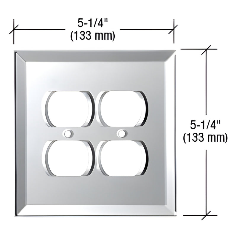 Beveled clear glass mirror plate, double duplex 5-1/4" square (133 mm), SKU GMP6C