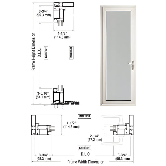 White Kynar CRL Series 925 thermally broken single outswing patio door, 1" IG, low-profile threshold
