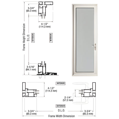 CRL-U.S. Aluminum White KNYAR® Paint Series 925 Single Patio Door Hinge Right Swing Out