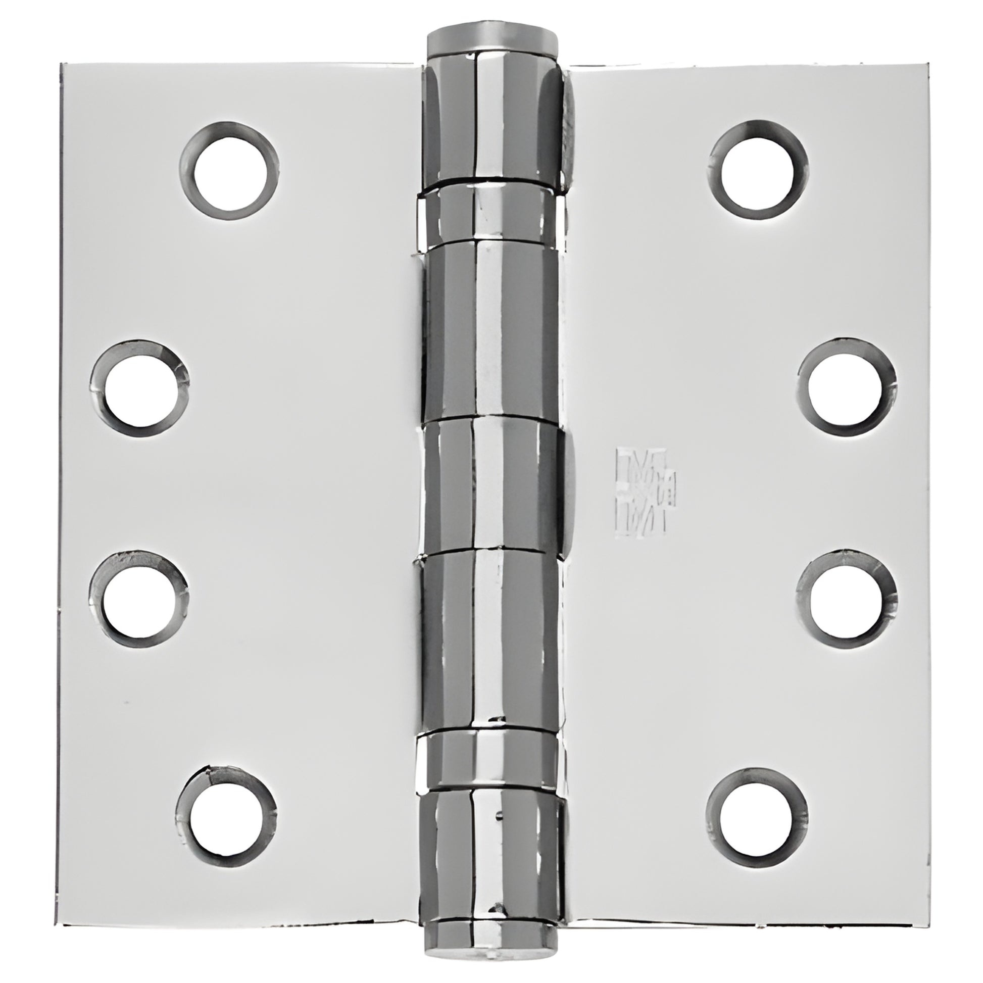 Satin stainless steel 4-1/2" ball-bearing full-mortise square door hinge, removable pin (SKU CB4532D)