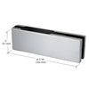 EUR201A aluminum patch fitting for frameless glass doors, top/bottom convertible, fits 3/8-1/2 in glass.