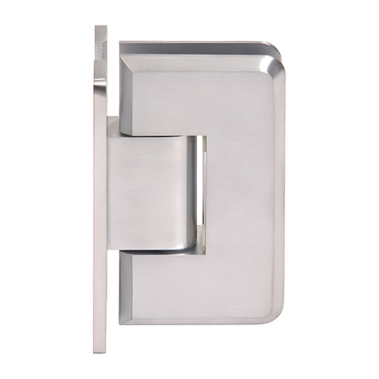 Brushed chrome brass Cologne shower hinge C0L037BCH, wall-mount H back plate for 3/8-1/2 (10-12mm) glass.