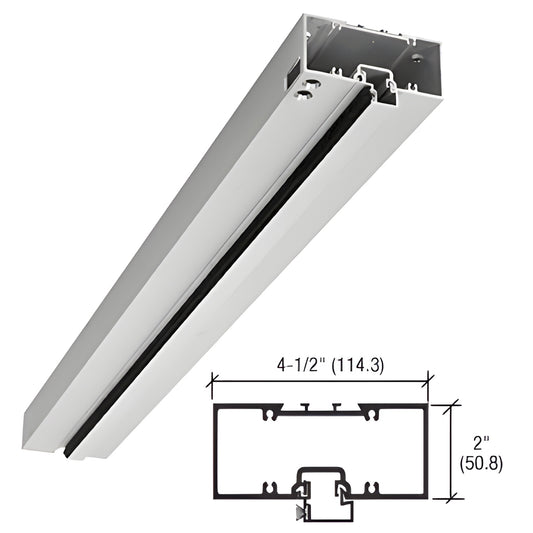 36" clear anodized offset pivot door header with weatherstrip and snap-in door stop.