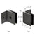 CRL Matte Black Square Glass Clamp for Fixed Panel (Small Leg)