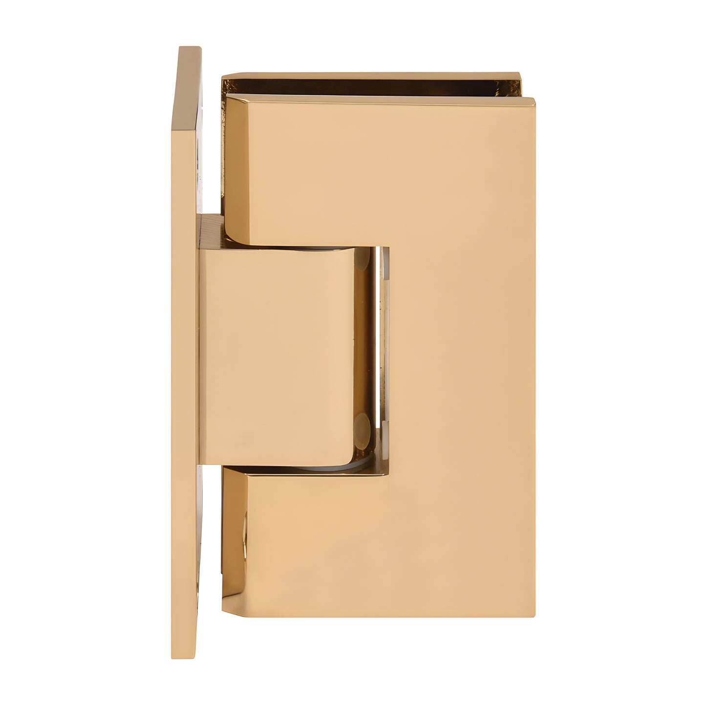 French Gold brass adjustable Vienna shower hinge, wall-mount full back plate for 3/8-1/2" tempered glass