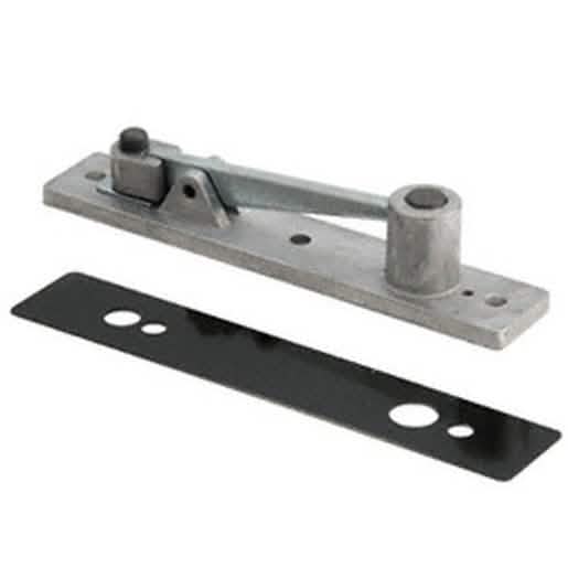 CRL Jackson® Center-Hung Top Door Pivot with Dark Bronze Cover Plate for seamless elegance