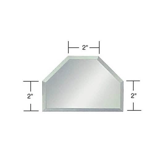 CRL Clear Mirror Glass 2" T-Connector, Beveled 6 Sides, Premium Finish, Ideal for Decor
