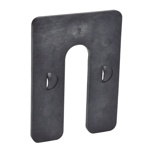CRL interlocking horseshoe shim SKU 1HS04 - black 4 in U-shaped plastic shim with bolt slots for window and door installation