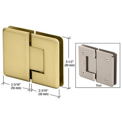 CRL Satin Brass Pinnacle 180° Glass-to-Glass Hinge - Sleek, Durable, Stylish Design