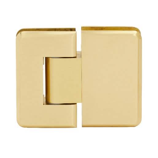 CRL Satin Brass Pinnacle 380 Series 180° Glass-to-Glass Hinge - Durable & Stylish