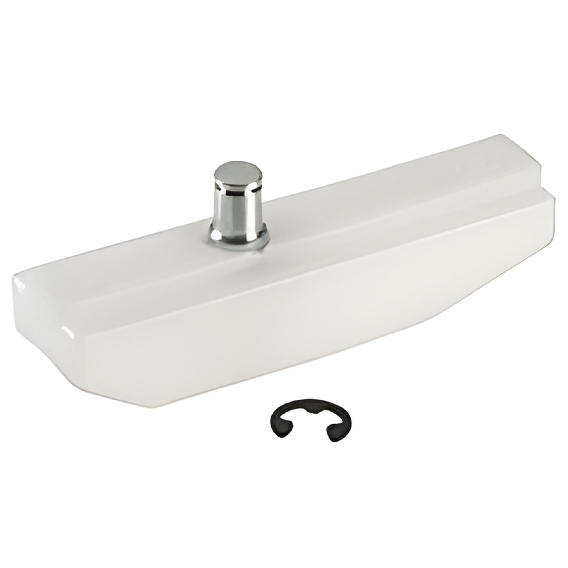 CRL J0SB white vinyl slide block with metal pin and included E-clip, fits 7/8" (22mm) J0 slide-track.