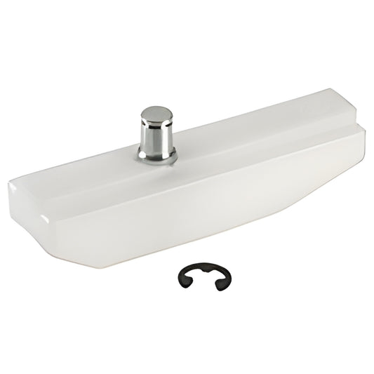 CRL J0SB white vinyl slide block with metal pin and included E-clip, fits 7/8" (22mm) J0 slide-track.
