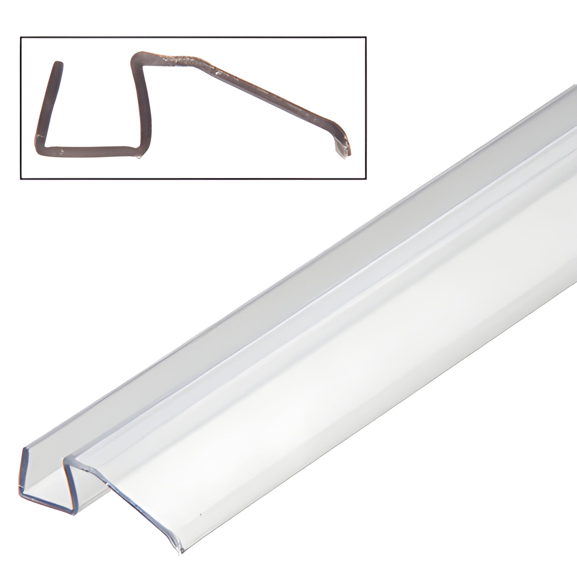 HYD98 clear plastic Hydroslide bottom sweep for sliding shower doors, 95-inch water-control profile