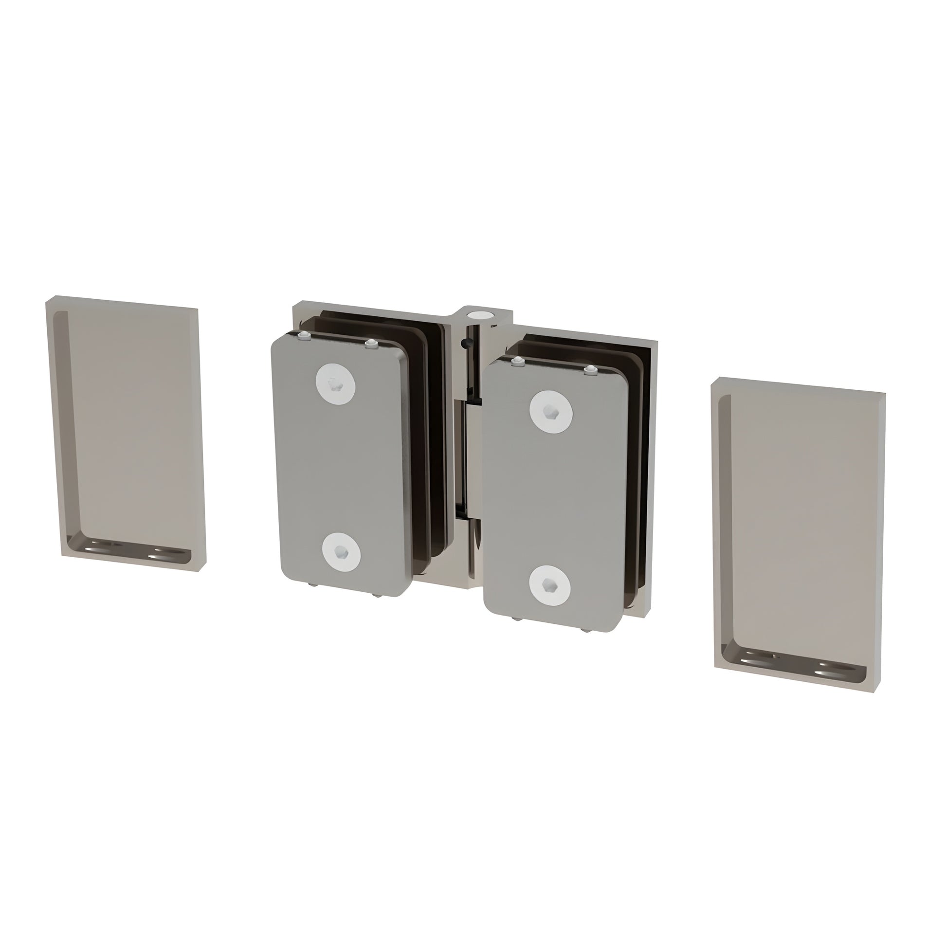 Polished chrome Como glass-to-glass shower hinge C0M180CH, concealed square profile for 8-10mm frameless doors
