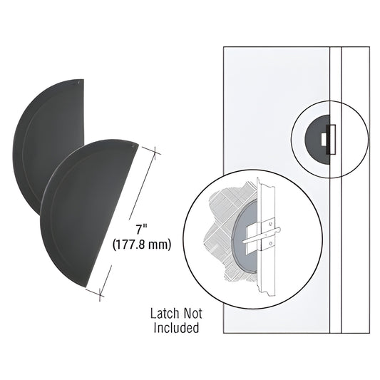 CRL A141 black plastic snap on screen door handle protector, two-piece set, 7 in (177.8 mm)