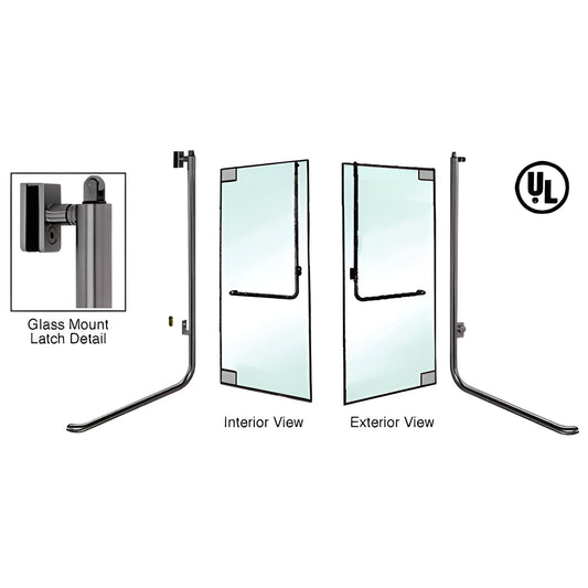PA100D3GK0RB oil-rubbed bronze tubular panic handle for 1/2 in. glass doors, interior push bar, exterior keyed access