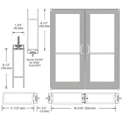 CRL-U.S. Aluminum Series 550 Clear Anodized Offset Pivot Entry Door