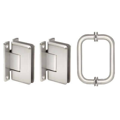 CRL Cologne 037 Polished Chrome Glass Shower Door Hinge & Pull Set