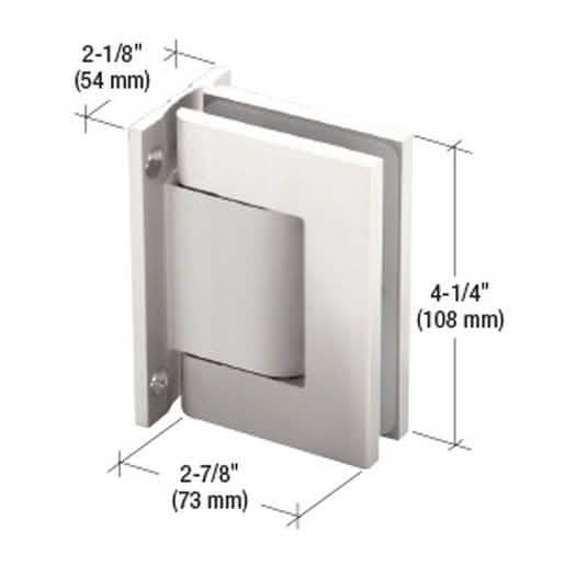 Satin Nickel Vernon Wall Mount Hinge with Full Back Plate for Secure Door Installation