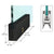 Matte Black 4 in Square Door Rail Lock for 1/2 in Glass - 9.5 in