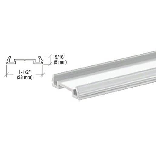 CRL Metallic Silver Bottom Rail Filler, 241" Long - Durable, Sleek Design for Glass Panels