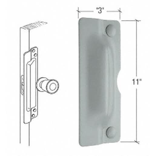 CRL 11" Gray Latch Shield for Flush Doors - Enhance Security with Durable Protection