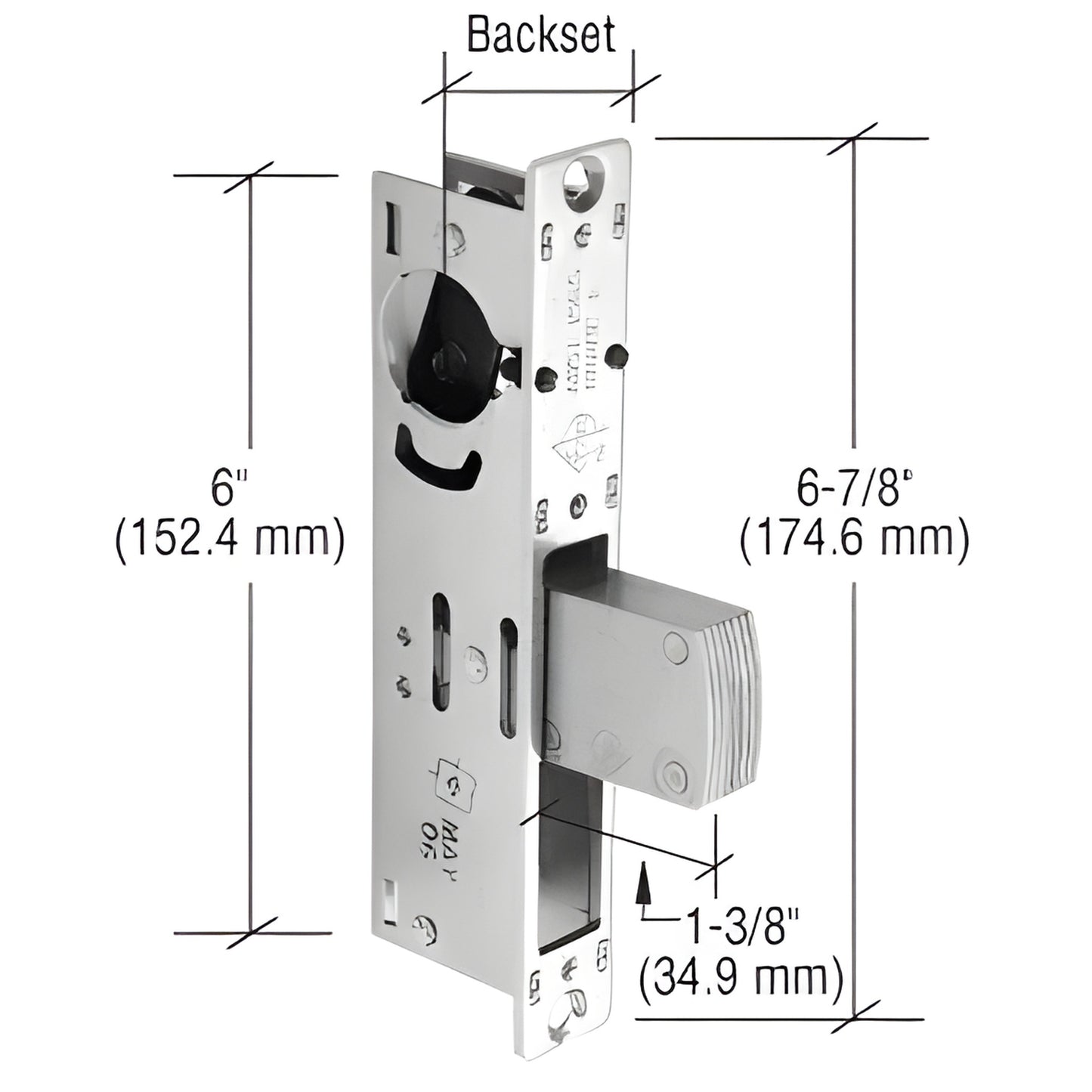 Adams Rite MS18533 long-throw deadlock, 8-ply stainless bolt, 1-3/8" throw, 6-7/8" overall height.