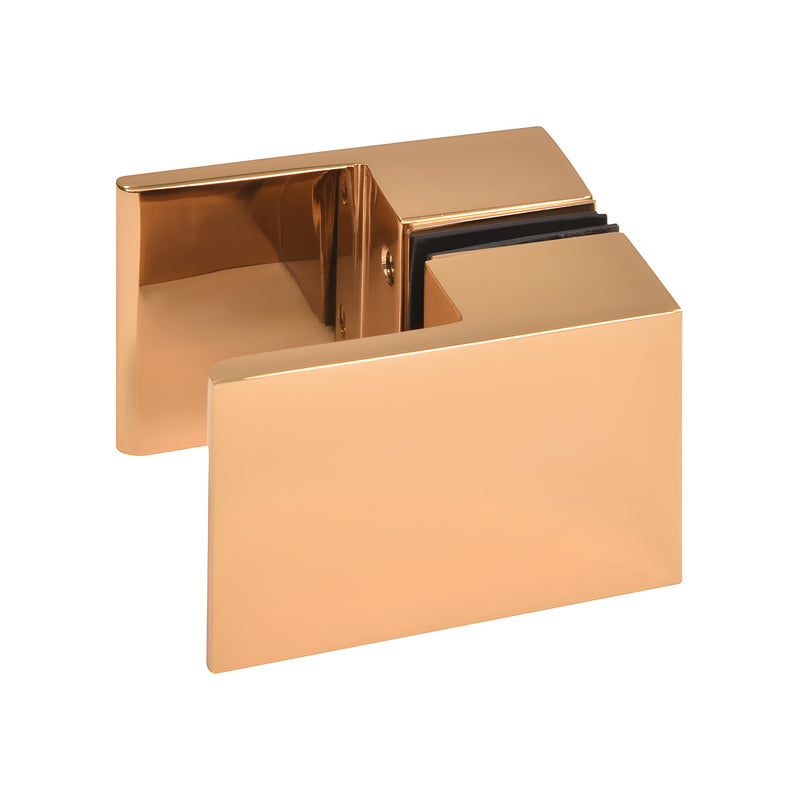 Square back-to-back paddle knob in French Gold brass for frameless shower doors, SDK180FG.
