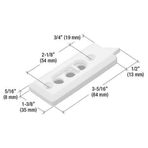 CRL White Tilt Window Latch, 2-1/8" Screw Holes - Secure and Sleek Design for Easy Use