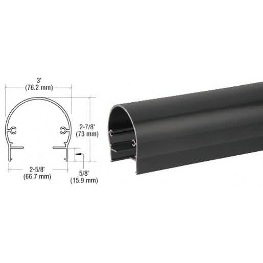 Matte Black CRL 300 Series 241" Top Rail - Sleek, Durable Design for Modern Spaces