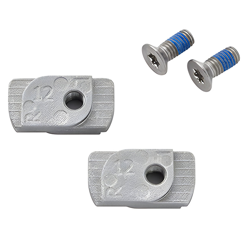 CRL Fallbrook XL hammer head nut pair with two screws for 3/8" or 1/2" glass doors, SKU FXHHN