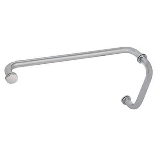 CRL Brushed Nickel 8" Pull Handle & 20" Towel Bar Combo with Metal Washers - BM Series