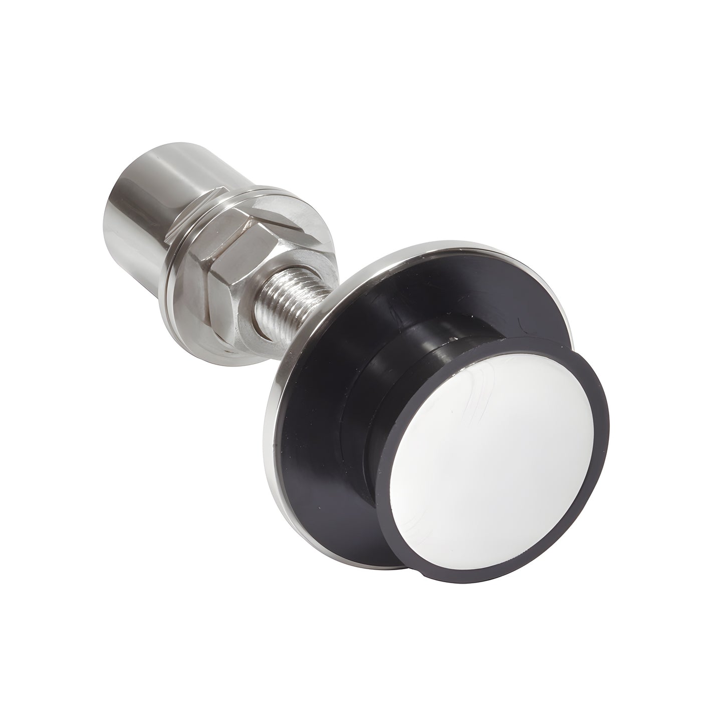 HRF14PS stainless steel rigid head glass attachment, polished 316 SS, for 12-27mm tempered glass, low-profile all-glass look