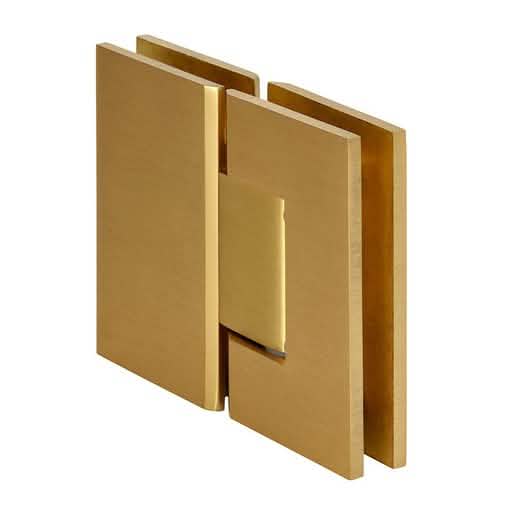 CRL Satin Brass Geneva 380 Glass-to-Glass Hinge - Adjustable 180° for Shower Doors
