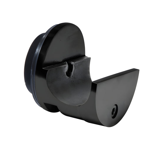 Matte black glass mount sliding tube clamp LS403MBL with anti-lift jaw for transom and sidelite installations